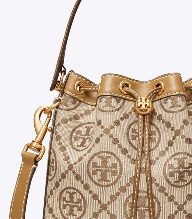 Bolso Saco Tory Burch T Monogram Jacquard Mujer Marrom | OUTLETS-32617099