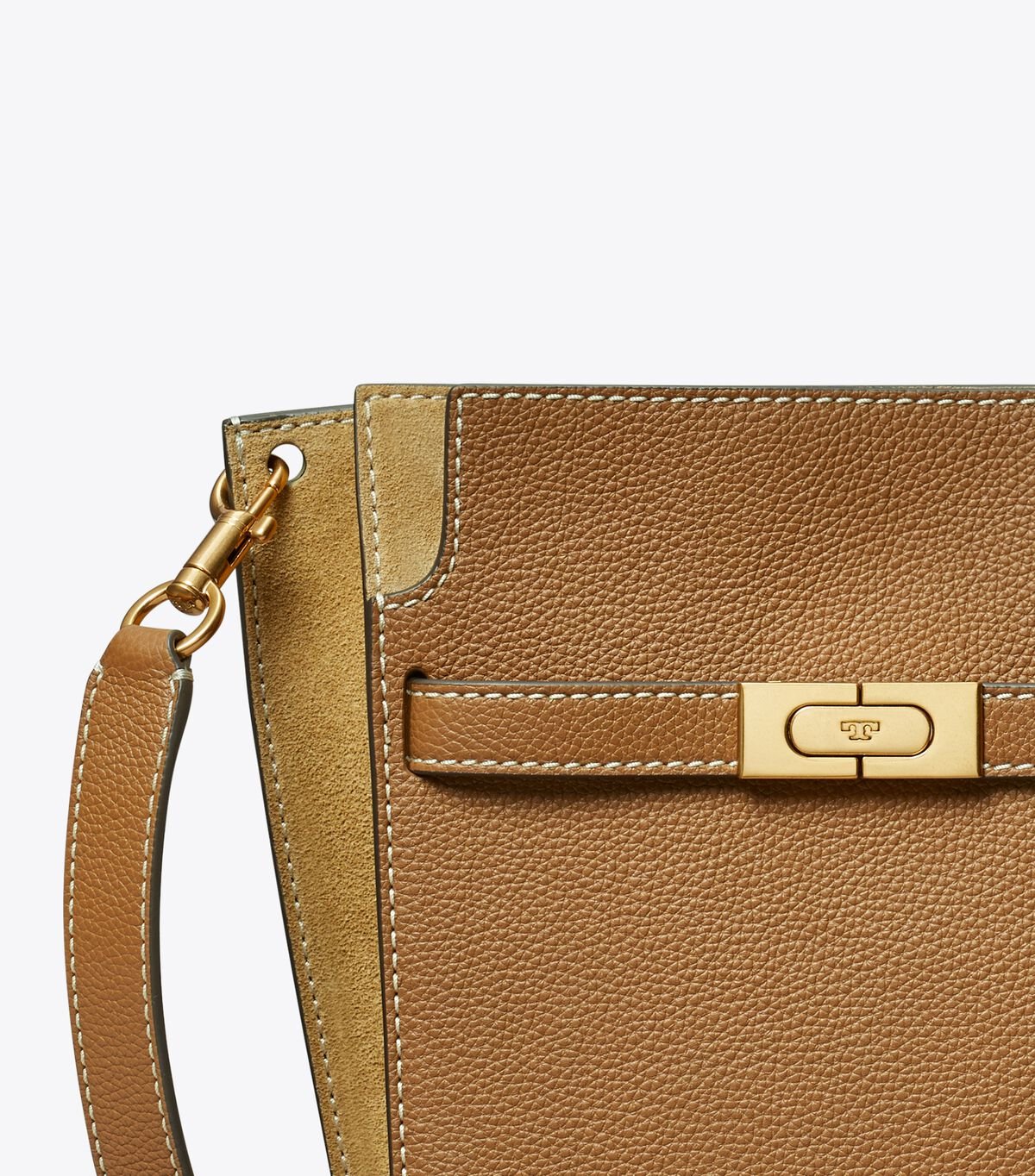 Bolso Satchel Tory Burch Lee Radziwill Pebbled Mujer Marrom | OUTLETS-17356289