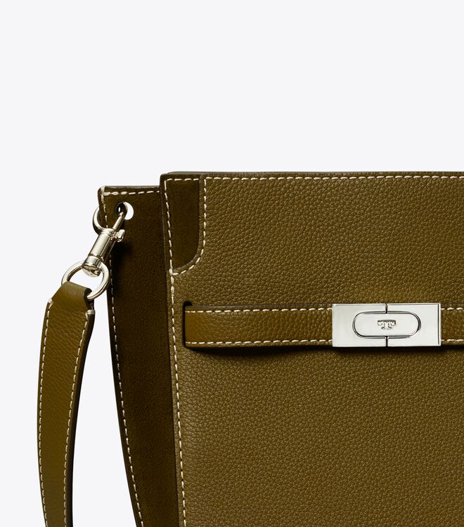 Bolso Satchel Tory Burch Lee Radziwill Pebbled Mujer Verdes Oscuro | OUTLETS-95847619