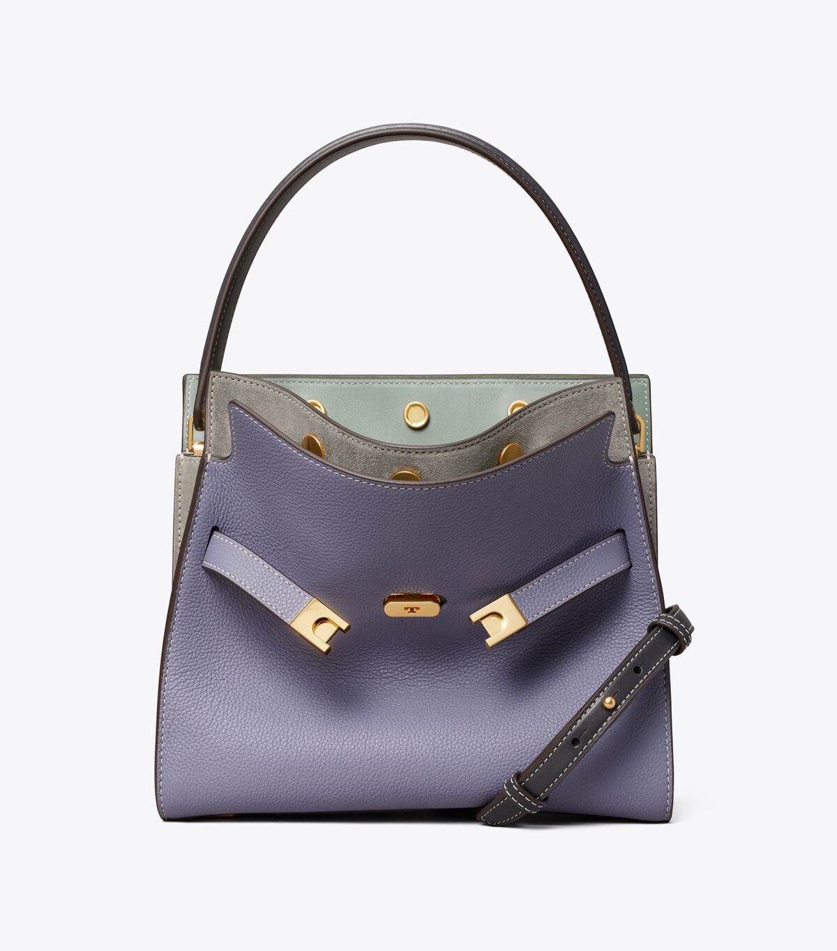 Bolso Satchel Tory Burch Lee Radziwill Pebbled Small Mujer Morados Claro | OUTLETS-98026519