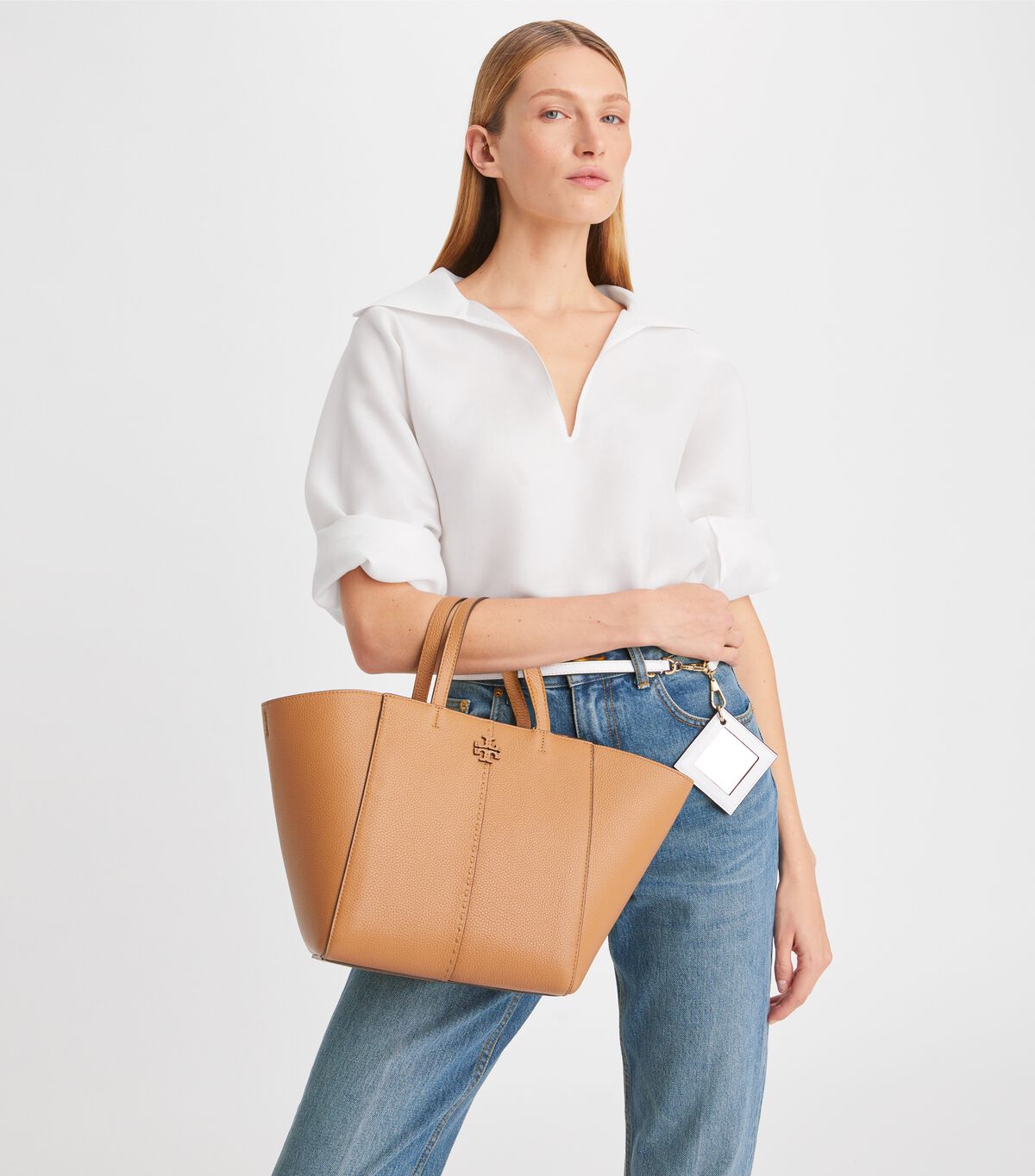 Bolso Satchel Tory Burch Mcgraw Carryall Mujer Marrom | OUTLETS-24387509