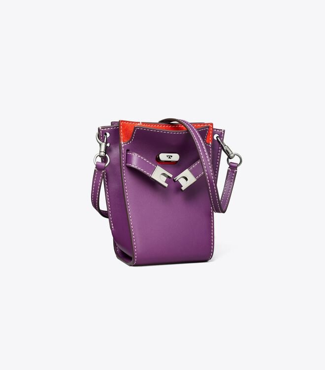 Bolso Satchel Tory Burch Petite Lee Radziwill Mujer Morados | OUTLETS-57436809