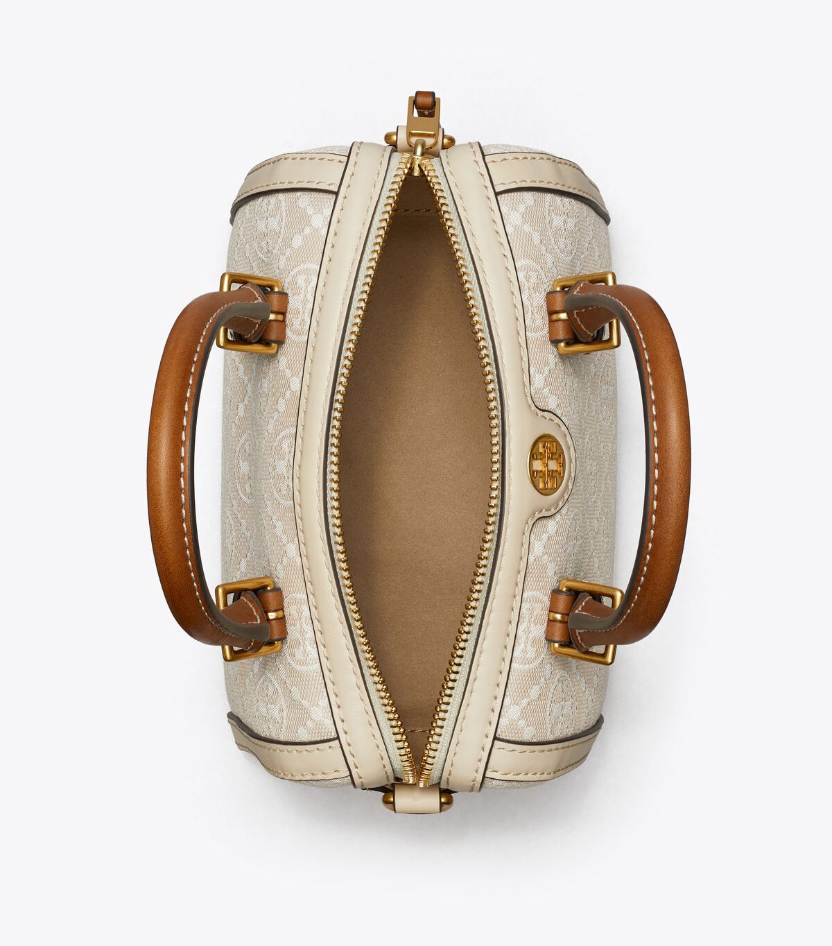 Bolso Satchel Tory Burch Petite T Monogram Mujer Beige | OUTLETS-70456199