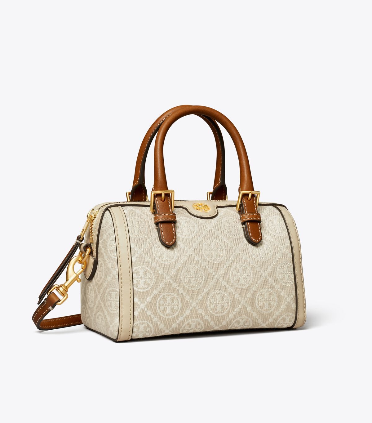 Bolso Satchel Tory Burch Petite T Monogram Mujer Beige | OUTLETS-70456199