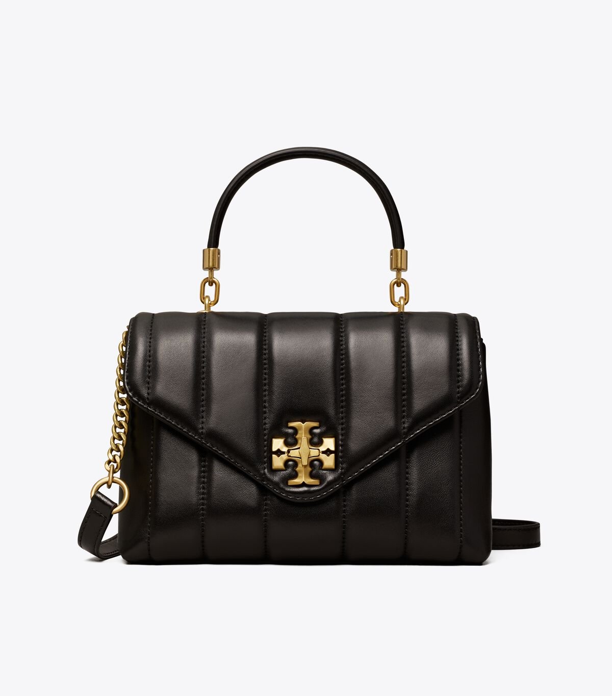 Bolso Satchel Tory Burch Small Kira Acolchado Mujer Negros Dorados | OUTLETS-17205489