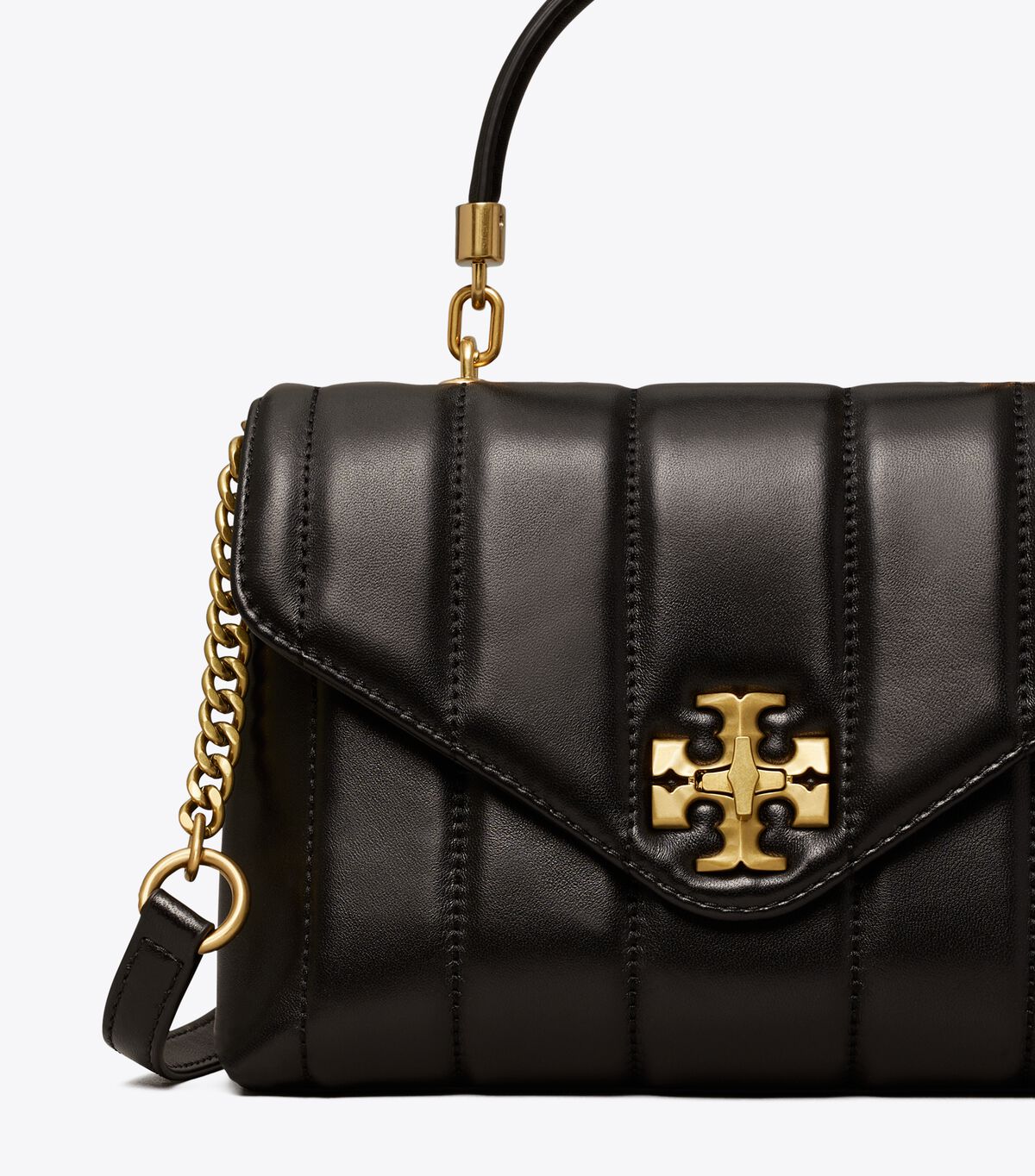 Bolso Satchel Tory Burch Small Kira Acolchado Mujer Negros Dorados | OUTLETS-17205489