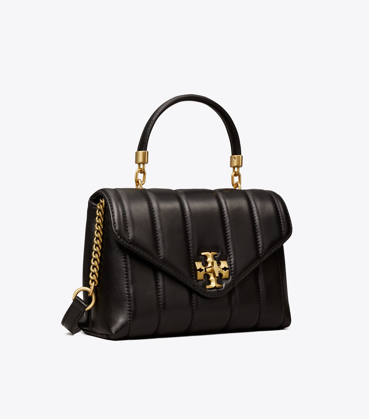 Bolso Satchel Tory Burch Small Kira Acolchado Mujer Negros Dorados | OUTLETS-17205489