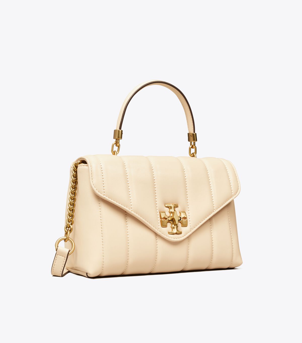 Bolso Satchel Tory Burch Small Kira Acolchado Mujer Beige Dorados | OUTLETS-69037589