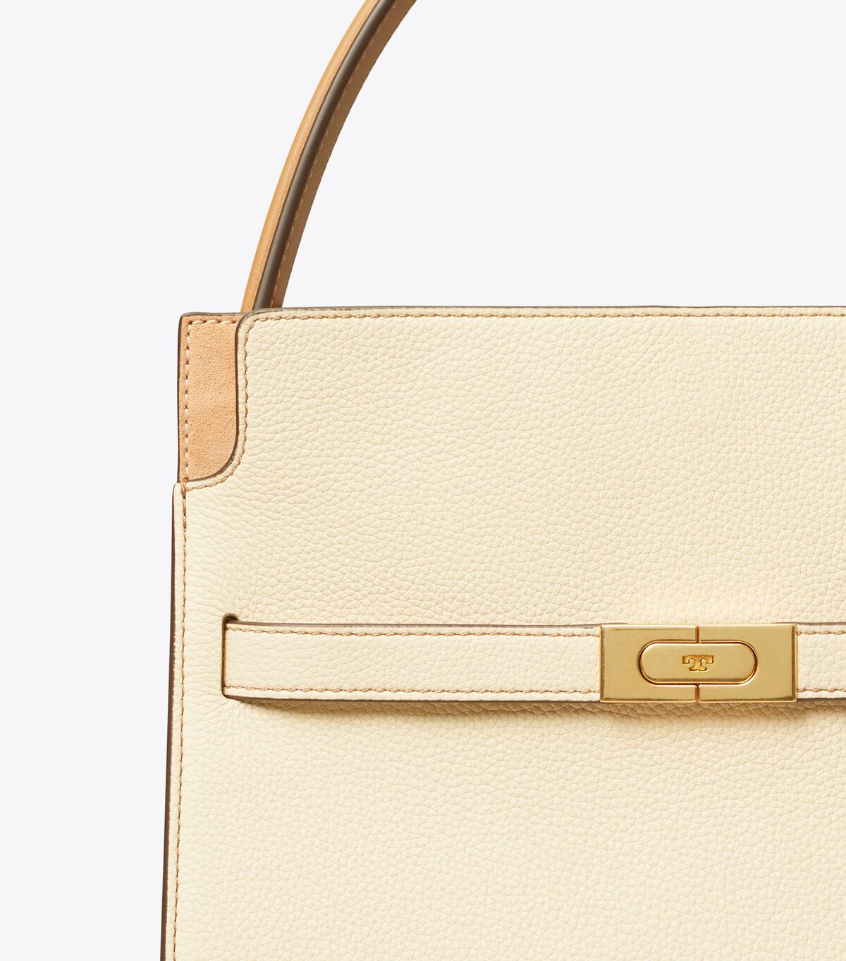 Bolso Satchel Tory Burch Small Lee Radziwill Pebbled Mujer Beige | OUTLETS-12039859