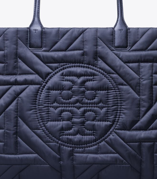 Bolso Tote Tory Burch Ella Basketweave Mujer Azul Rey Azul Marino | OUTLETS-07938519