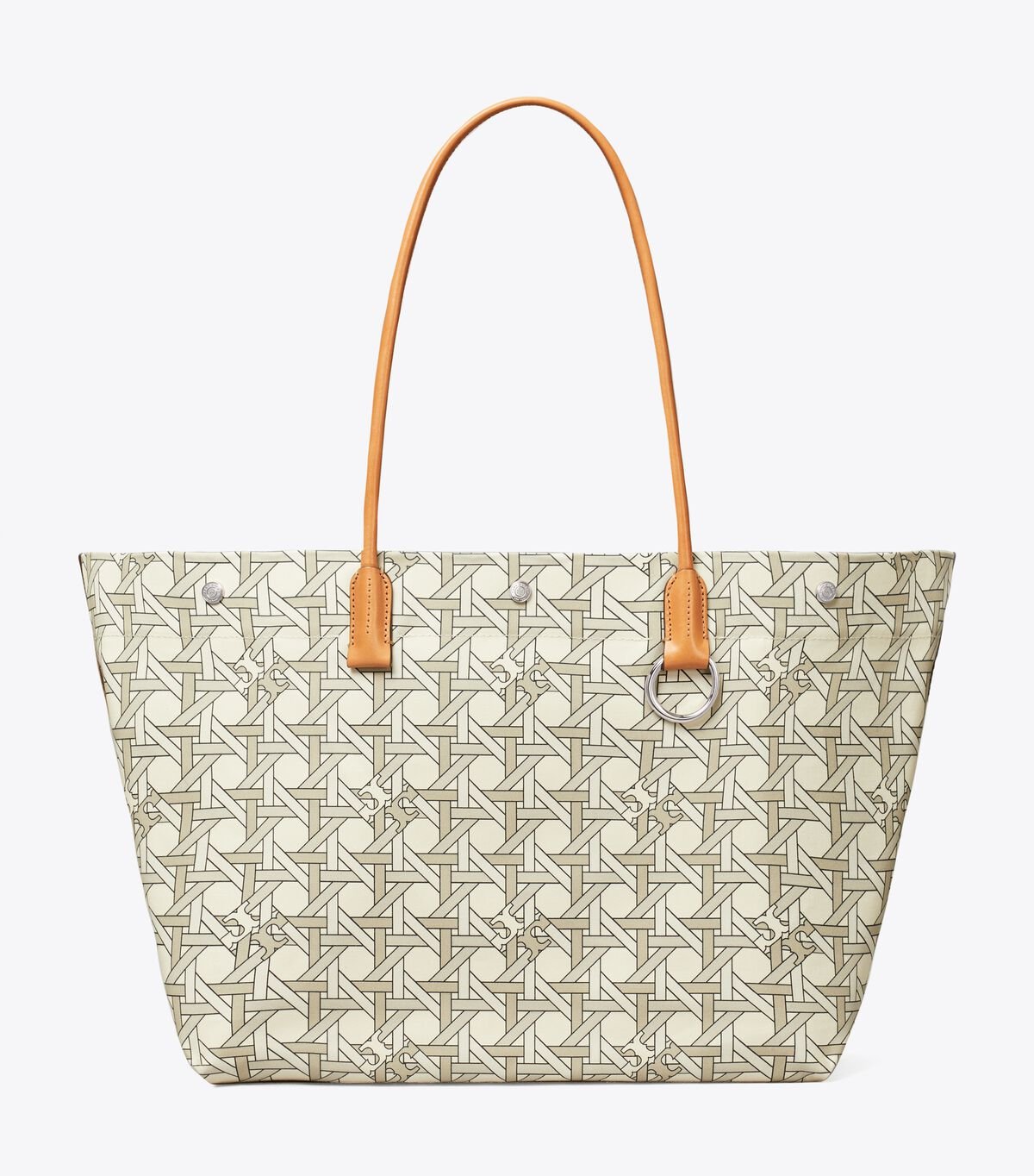 Bolso Tote Tory Burch Lona Basketweave Mujer Blancos | OUTLETS-70589329