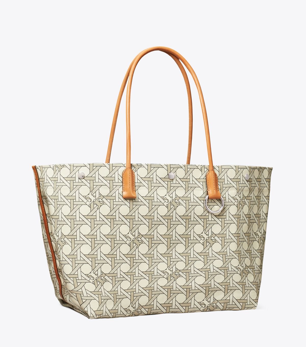 Bolso Tote Tory Burch Lona Basketweave Mujer Blancos | OUTLETS-70589329