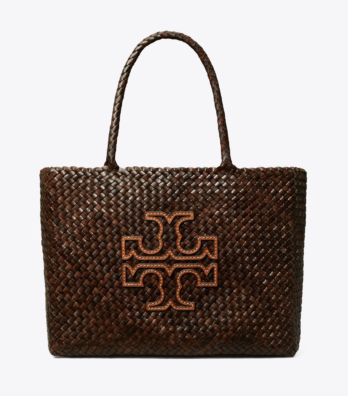 Bolso Tote Tory Burch Mcgraw Dragon Woven Mujer Chocolate | OUTLETS-85032679