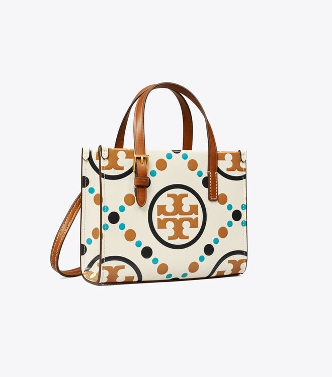 Bolso Tote Tory Burch Mini T Monogram Mujer Blancos | OUTLETS-17649509