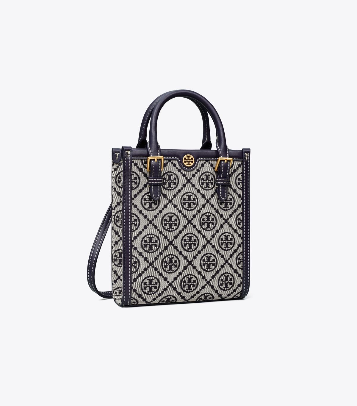 Bolso Tote Tory Burch Mini T Monogram Mujer Azul Marino | OUTLETS-35290749