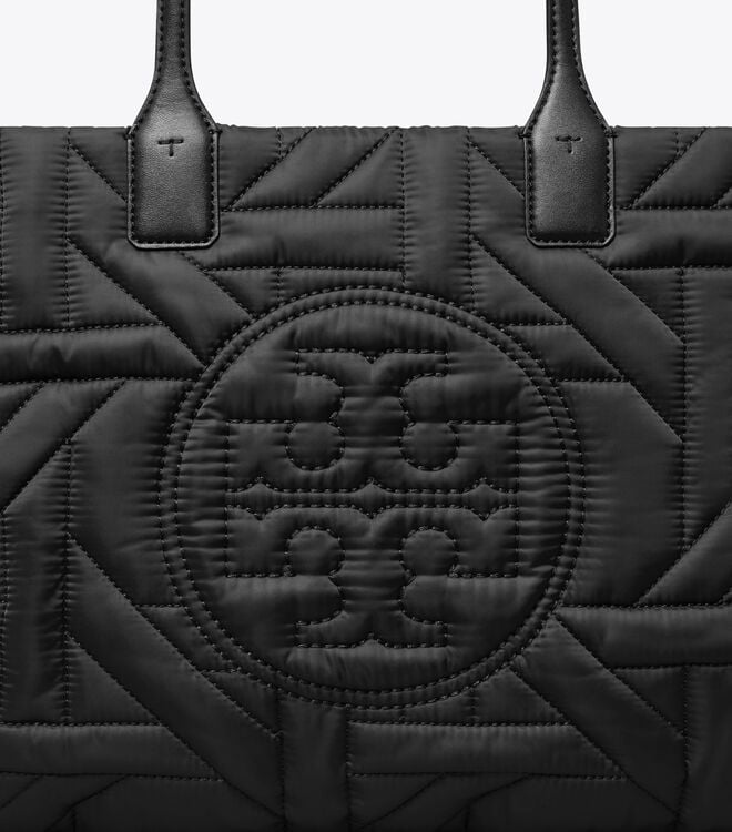 Bolso Tote Tory Burch Small Ella Basketweave Mujer Negros | OUTLETS-80974259