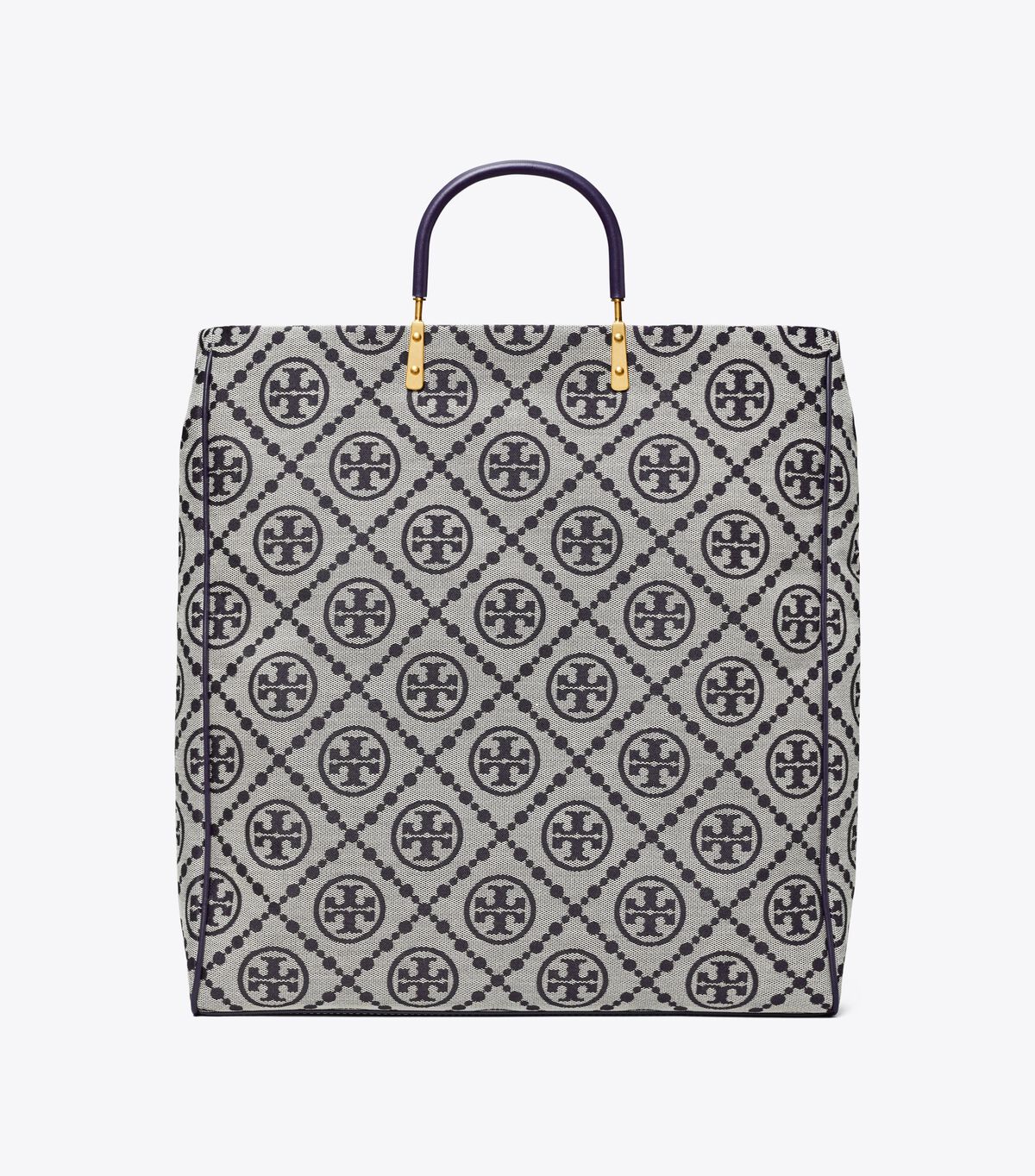 Bolso Tote Tory Burch T Monogram Jacquard Foldover Mujer Azul Marino | OUTLETS-65381279