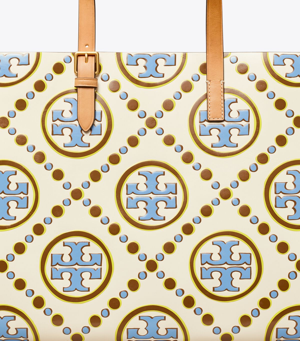 Bolso Tote Tory Burch T Monogram Mujer Blancos Azules | OUTLETS-04512879