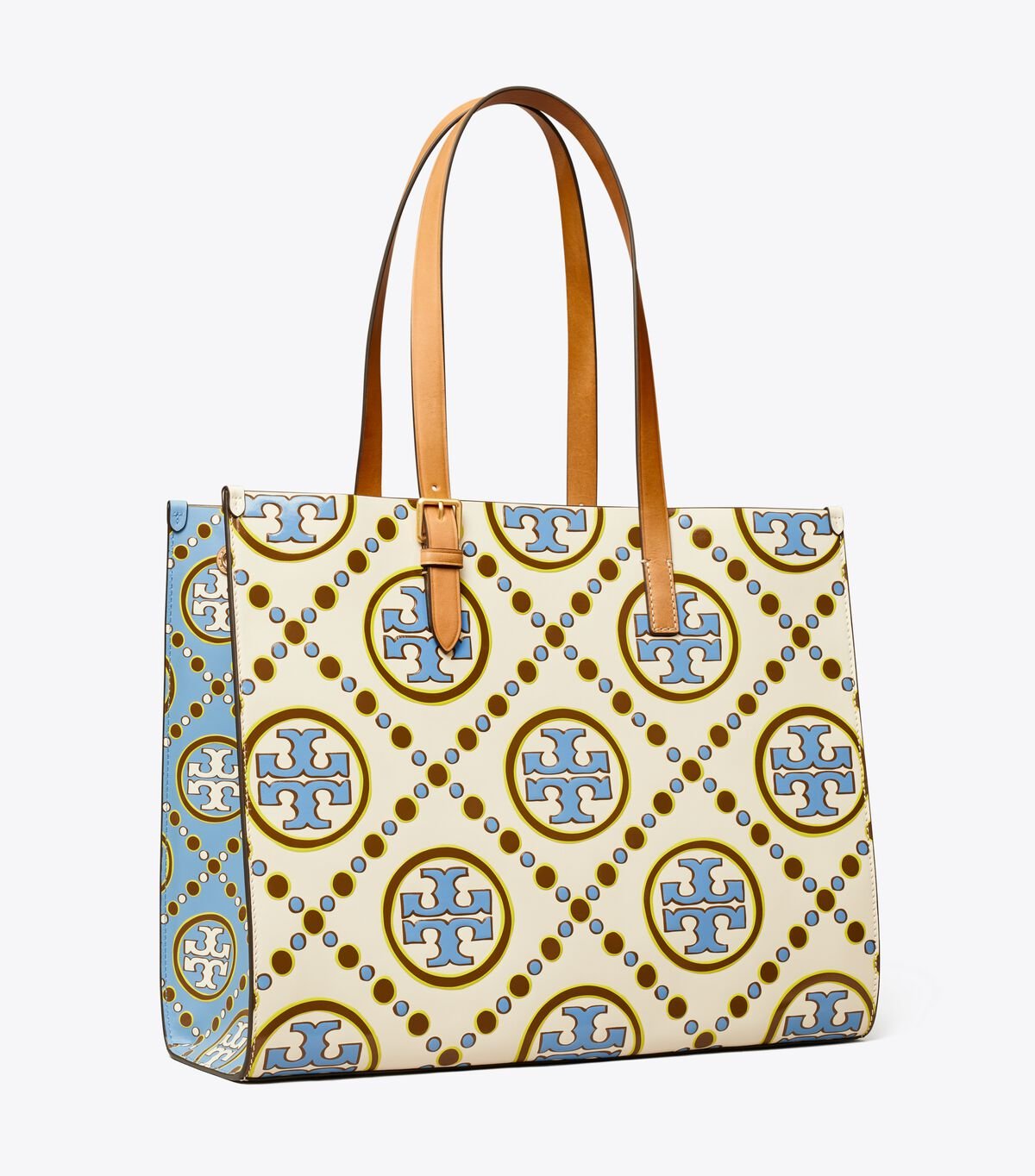 Bolso Tote Tory Burch T Monogram Mujer Blancos Azules | OUTLETS-04512879