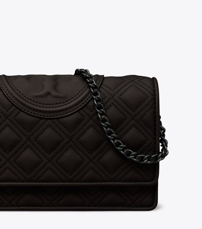 Bolsos Cruzados Tory Burch Fleming Matte Chain Mujer Negros | OUTLETS-46915209