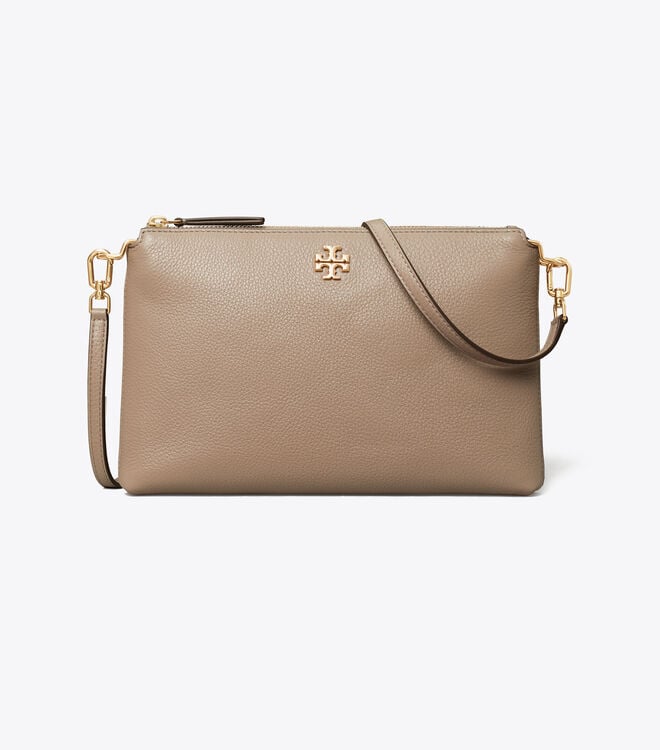 Bolsos Cruzados Tory Burch Mercer Pebbled Zip Mujer Grises | OUTLETS-31289409