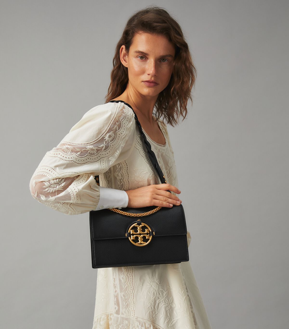 Bolsos Cruzados Tory Burch Miller Mujer Negros | OUTLETS-03165879