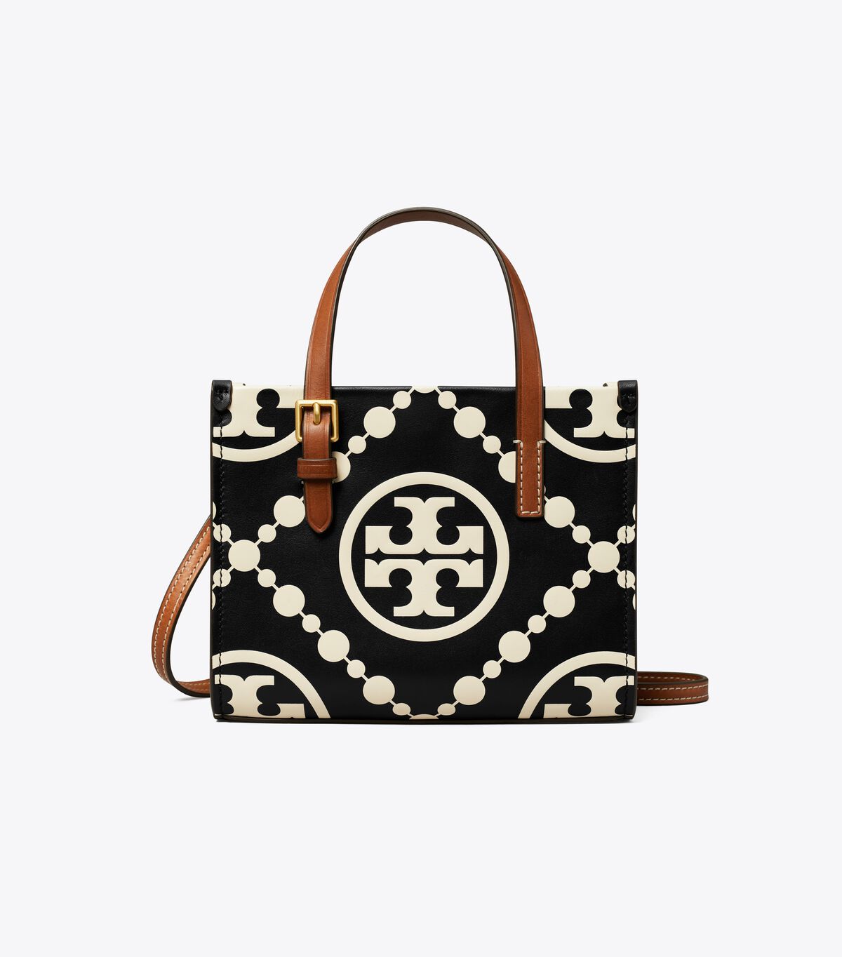 Bolsos Cruzados Tory Burch Mini T Monogram Contrast Embossed Mujer Negros | OUTLETS-50839219