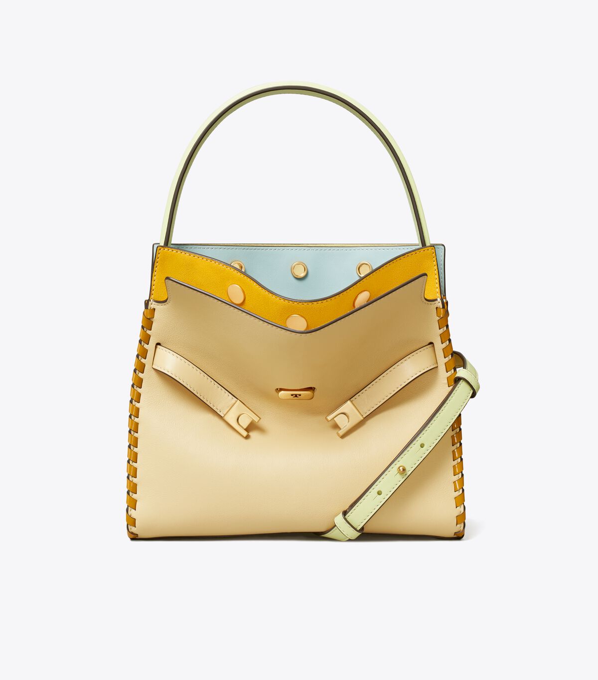 Bolsos Cruzados Tory Burch Small Lee Radziwill Whipstitch Mujer Beige | OUTLETS-87024519