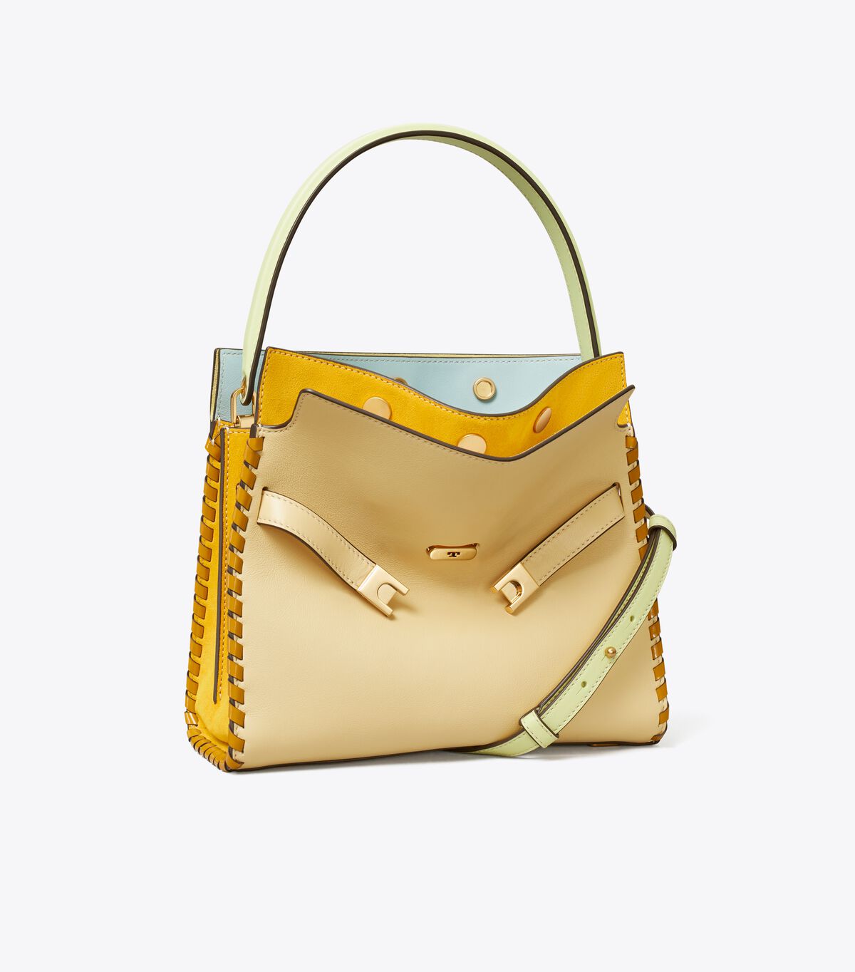 Bolsos Cruzados Tory Burch Small Lee Radziwill Whipstitch Mujer Beige | OUTLETS-87024519