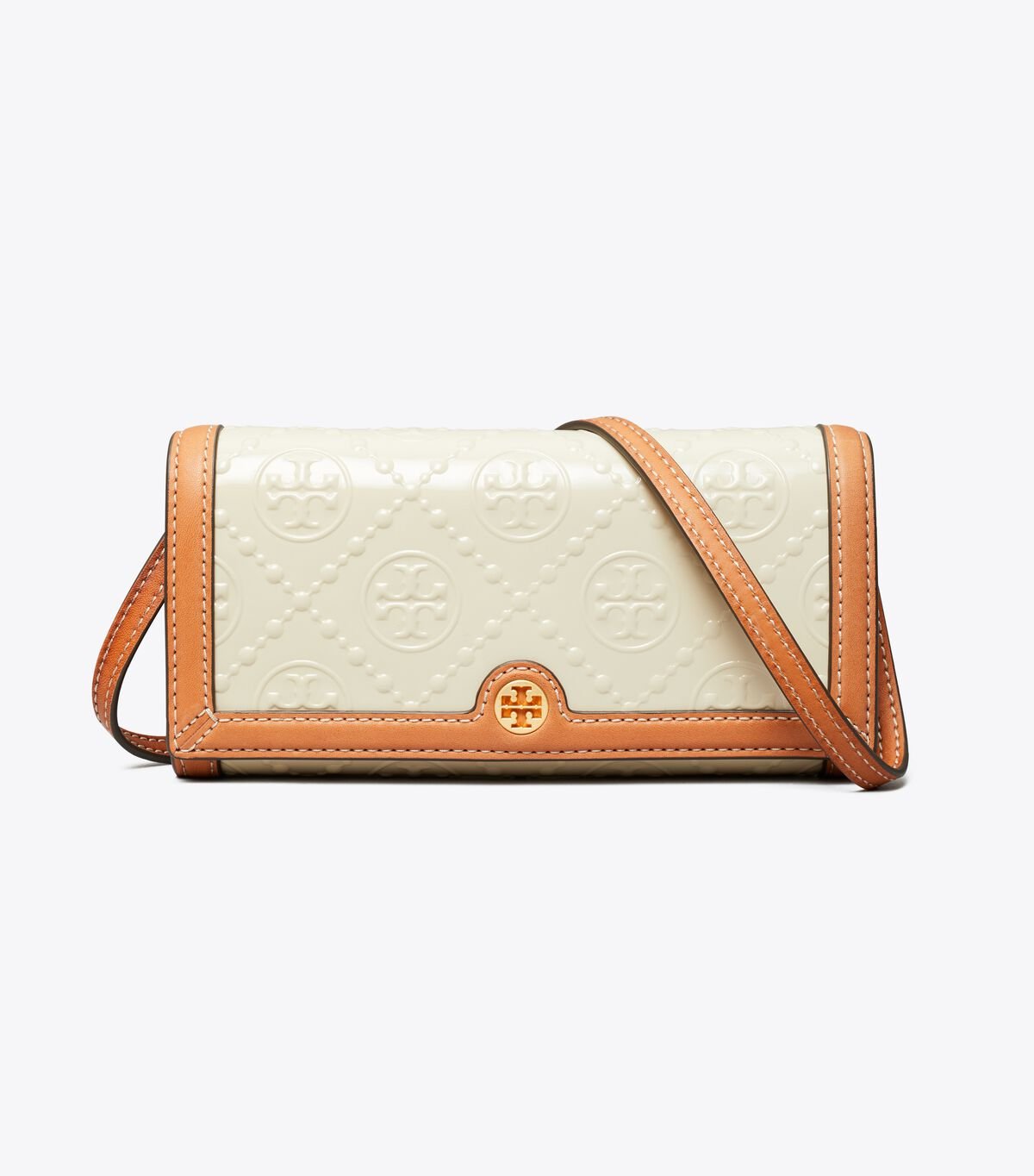 Bolsos Cruzados Tory Burch T Monogram Charol Mujer Kaki | OUTLETS-57491839