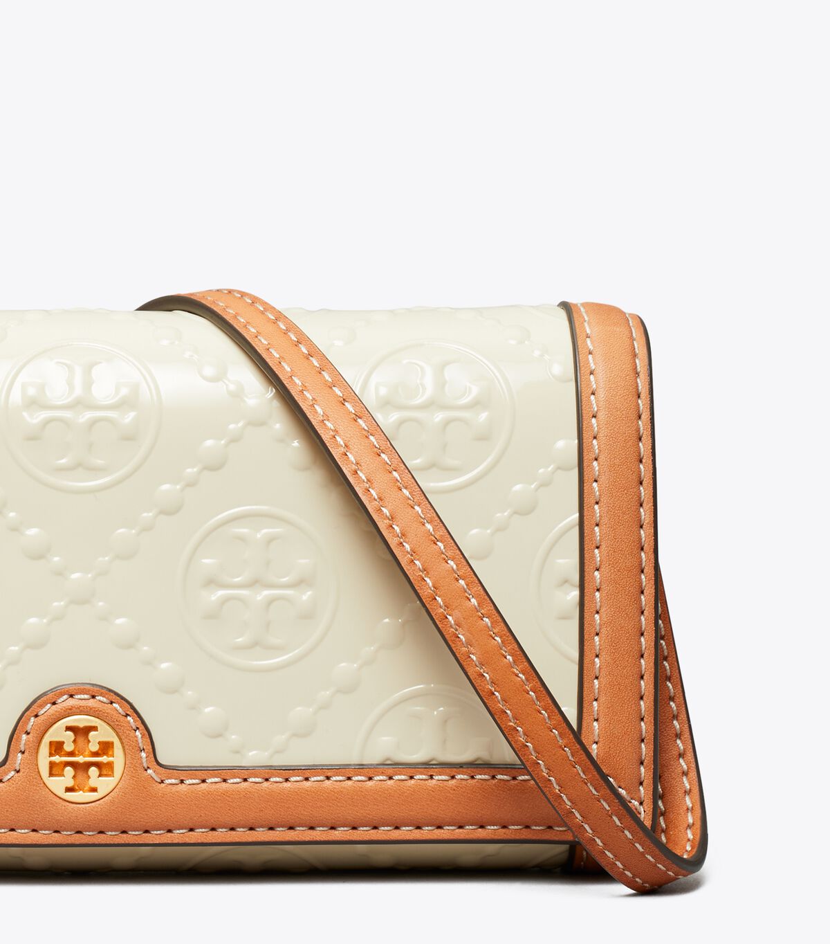 Bolsos Cruzados Tory Burch T Monogram Charol Mujer Kaki | OUTLETS-57491839