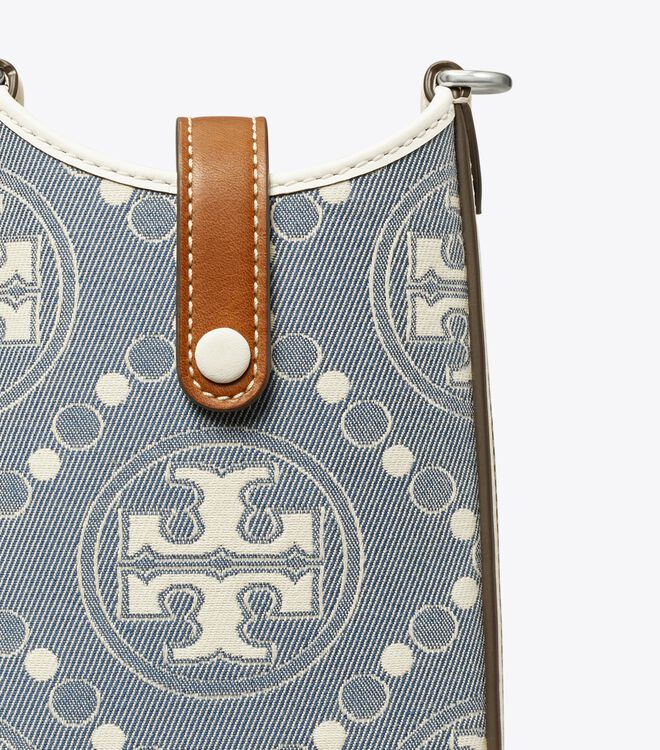 Bolsos Cruzados Tory Burch T Monogram Denim Mujer Azules | OUTLETS-54769209