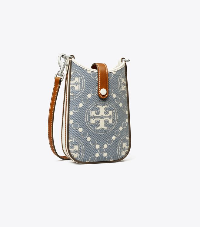 Bolsos Cruzados Tory Burch T Monogram Denim Mujer Azules | OUTLETS-54769209