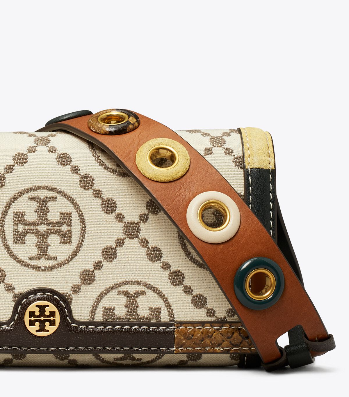 Bolsos Cruzados Tory Burch T Monogram Grommet Mujer Beige | OUTLETS-17283649