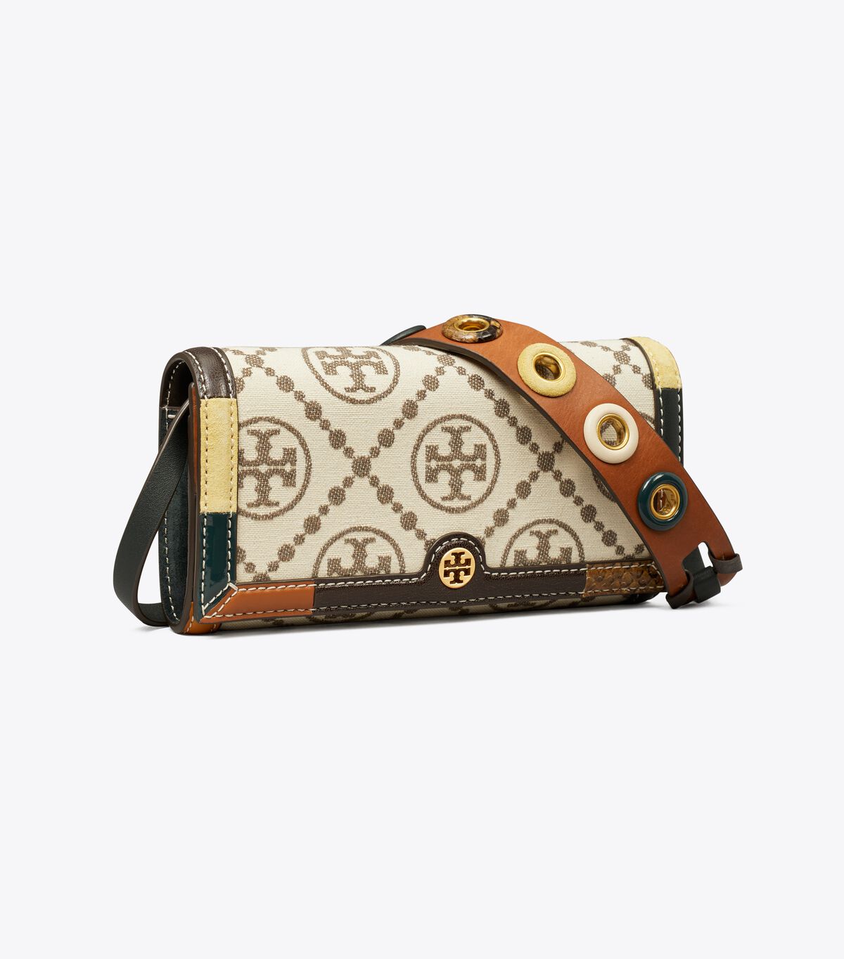 Bolsos Cruzados Tory Burch T Monogram Grommet Mujer Beige | OUTLETS-17283649