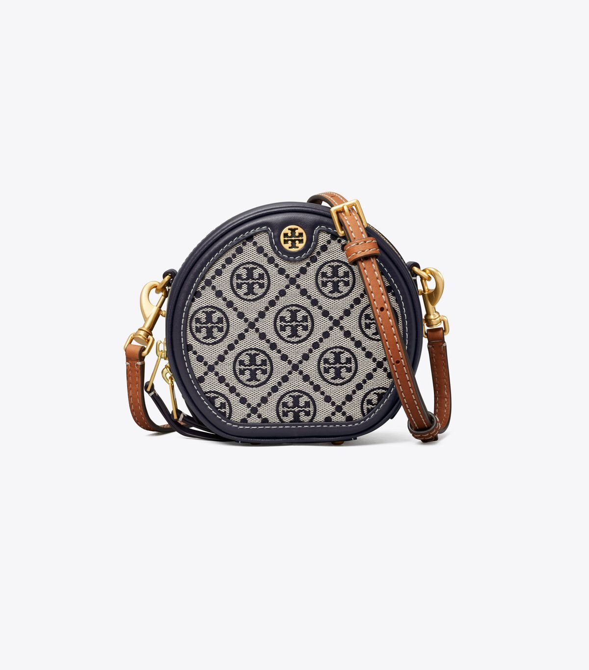 Bolsos Cruzados Tory Burch T Monogram Jacquard Petite Moon Mujer Azul Marino | OUTLETS-71396589