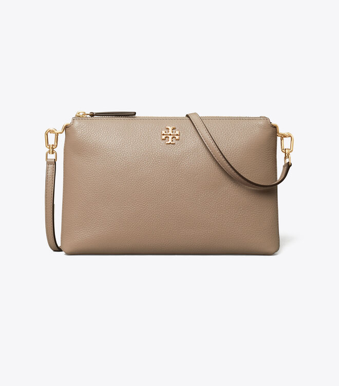 Bolsos Mini Tory Burch Mercer Pebbled Zip Mujer Grises | OUTLETS-45910389