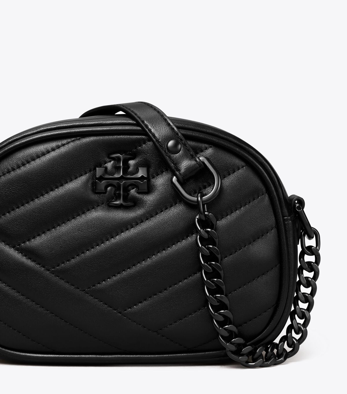 Bolsos Mini Tory Burch Small Kira Chevron Mujer Negros Plateados | OUTLETS-29180749