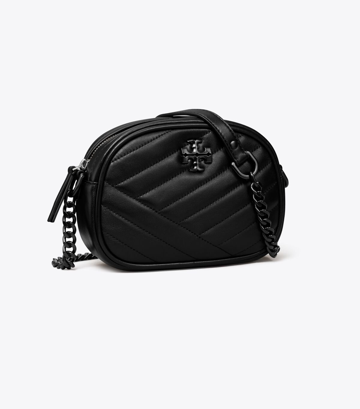 Bolsos Mini Tory Burch Small Kira Chevron Mujer Negros Plateados | OUTLETS-29180749