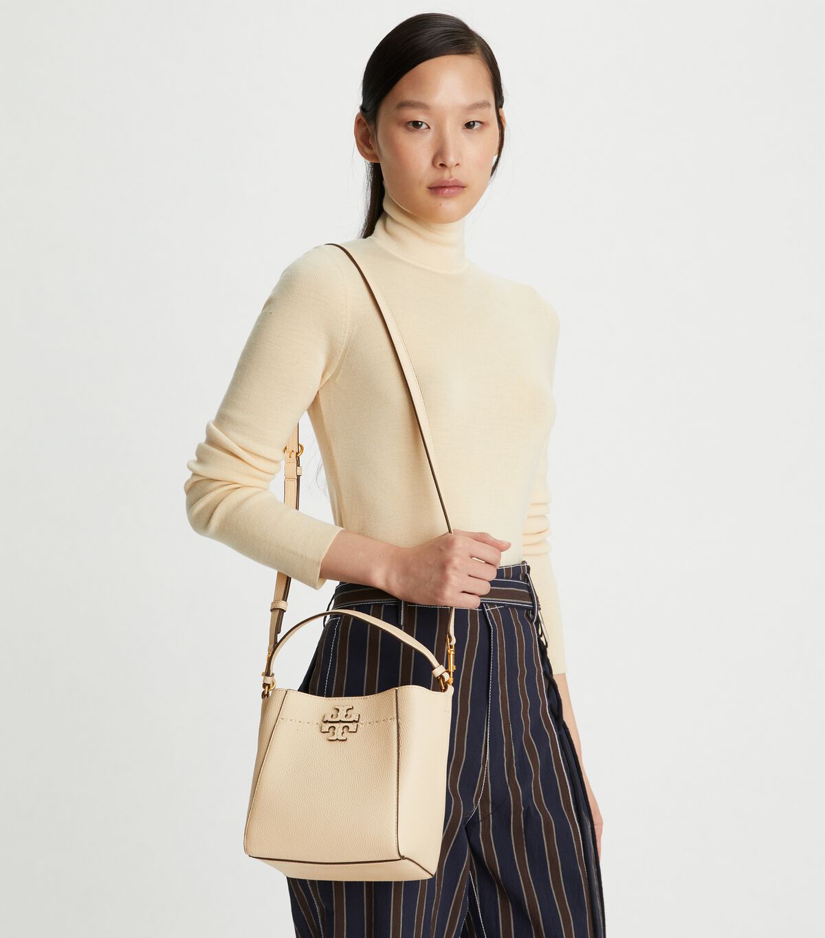 Bolsos Mini Tory Burch Small Mcgraw Mujer Beige | OUTLETS-31208799