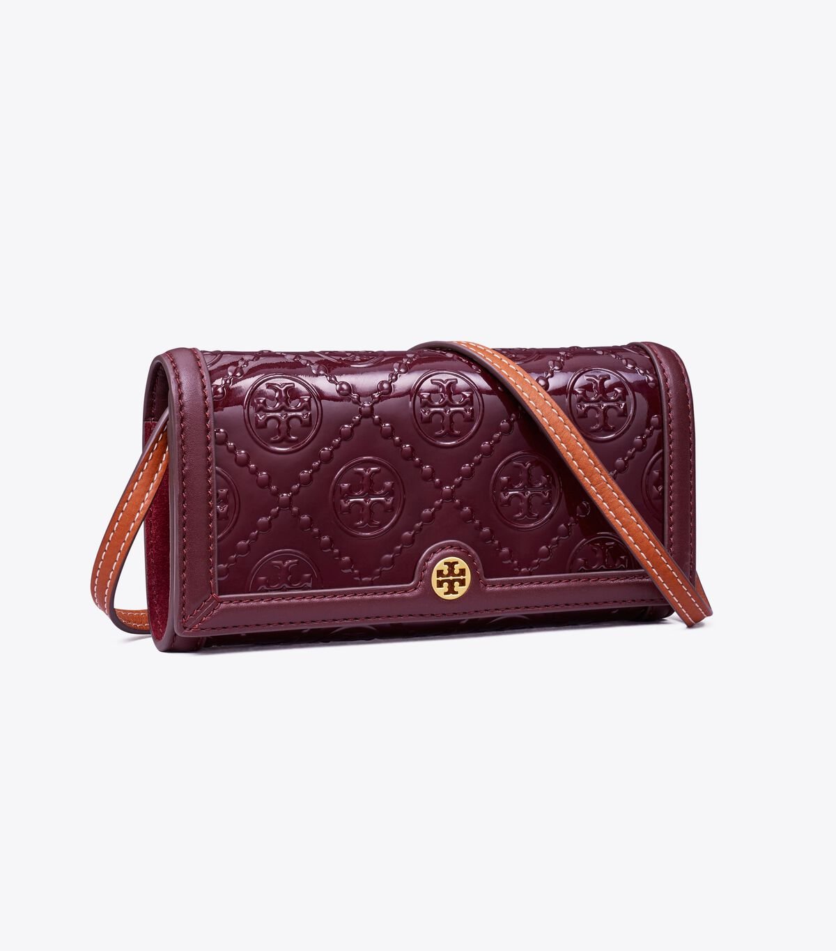 Bolsos Mini Tory Burch T Monogram Charol Mujer Vino | OUTLETS-75138699