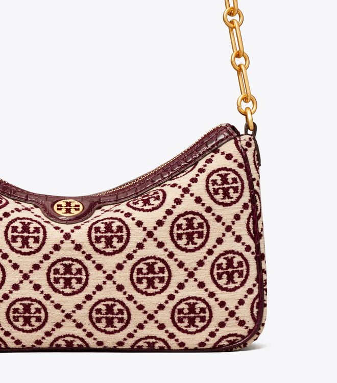 Bolsos Mini Tory Burch T Monogram Chenille Mujer Creme | OUTLETS-27153499