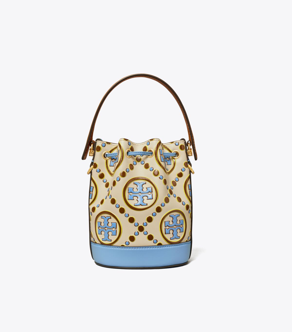 Bolsos Mini Tory Burch T Monogram Contrast Embossed Mujer Blancos Azules | OUTLETS-58934019