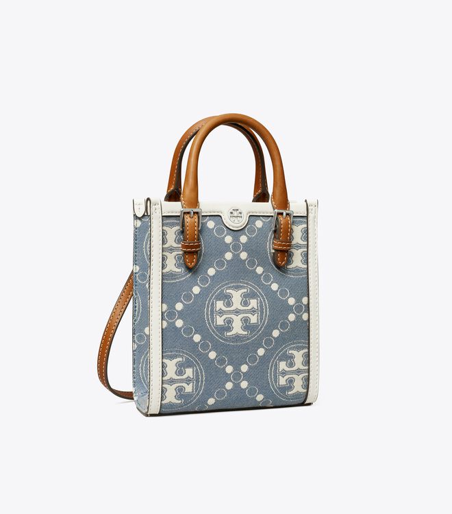 Bolsos Mini Tory Burch T Monogram Denim Mujer Azules | OUTLETS-32654989