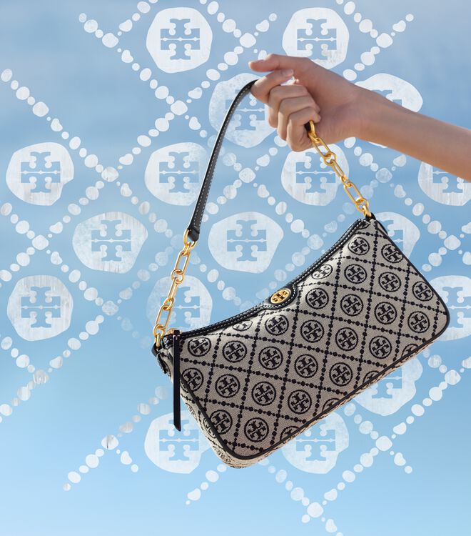 Bolsos Mini Tory Burch T Monogram Jacquard Mujer Azul Marino | OUTLETS-41376289