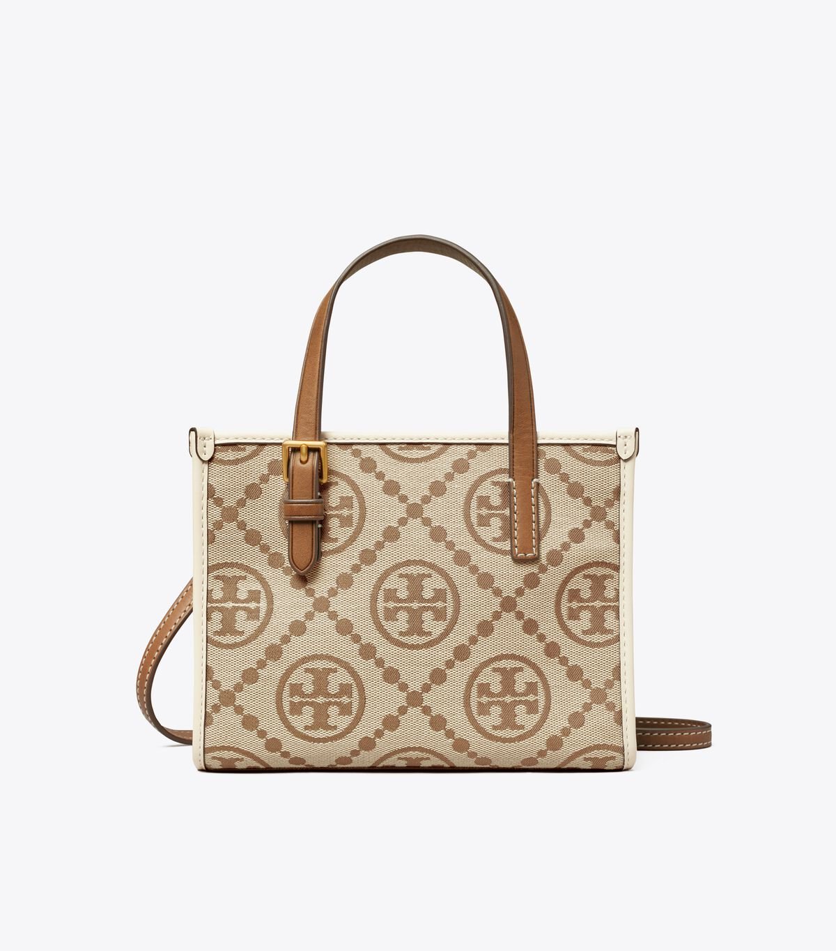 Bolsos Mini Tory Burch T Monogram Square Mujer Marrom Blancos | OUTLETS-27618509