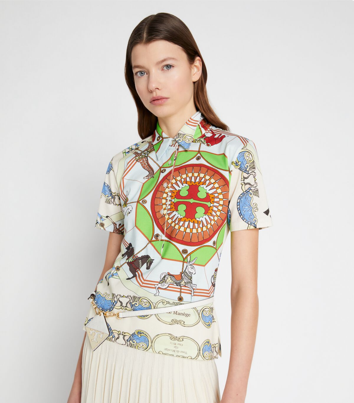 Camisa Polo Tory Burch Mercerized Algodon Mujer Azules | OUTLETS-12476389