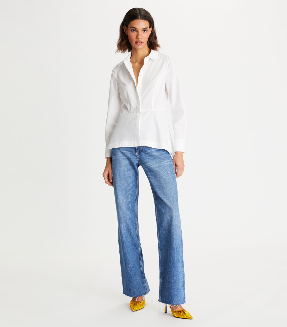 Camisas Tory Burch Poplin Shirt Mujer Blancos | OUTLETS-70193289