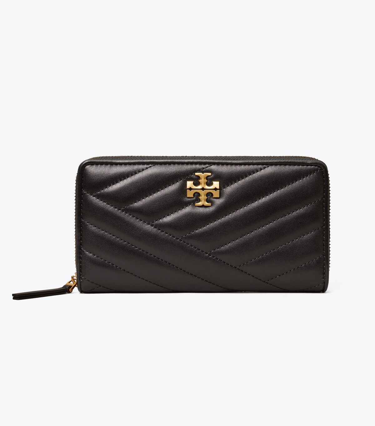 Carteras Tory Burch Kira Chevron Zip Mujer Negros | OUTLETS-31849269