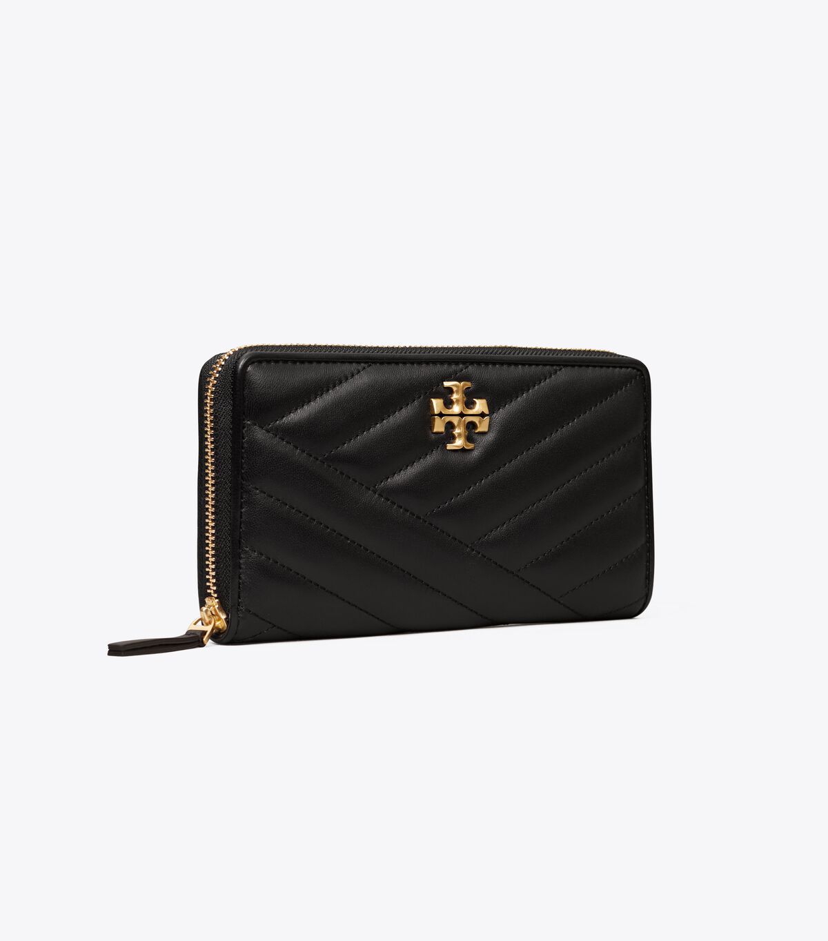 Carteras Tory Burch Kira Chevron Zip Mujer Negros | OUTLETS-31849269